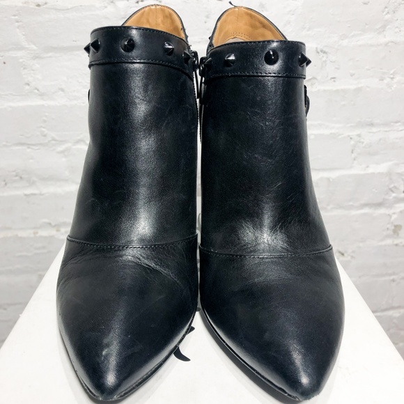 Black Stiletto Booties with studs around the ankle - Picture 2 of 5